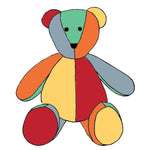 Patchwork bear illustration