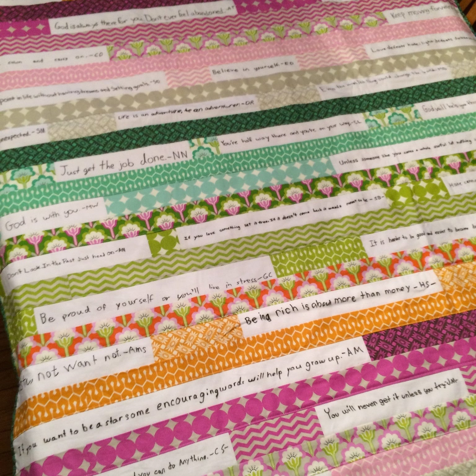 Autograph/Quote Strip Quilt