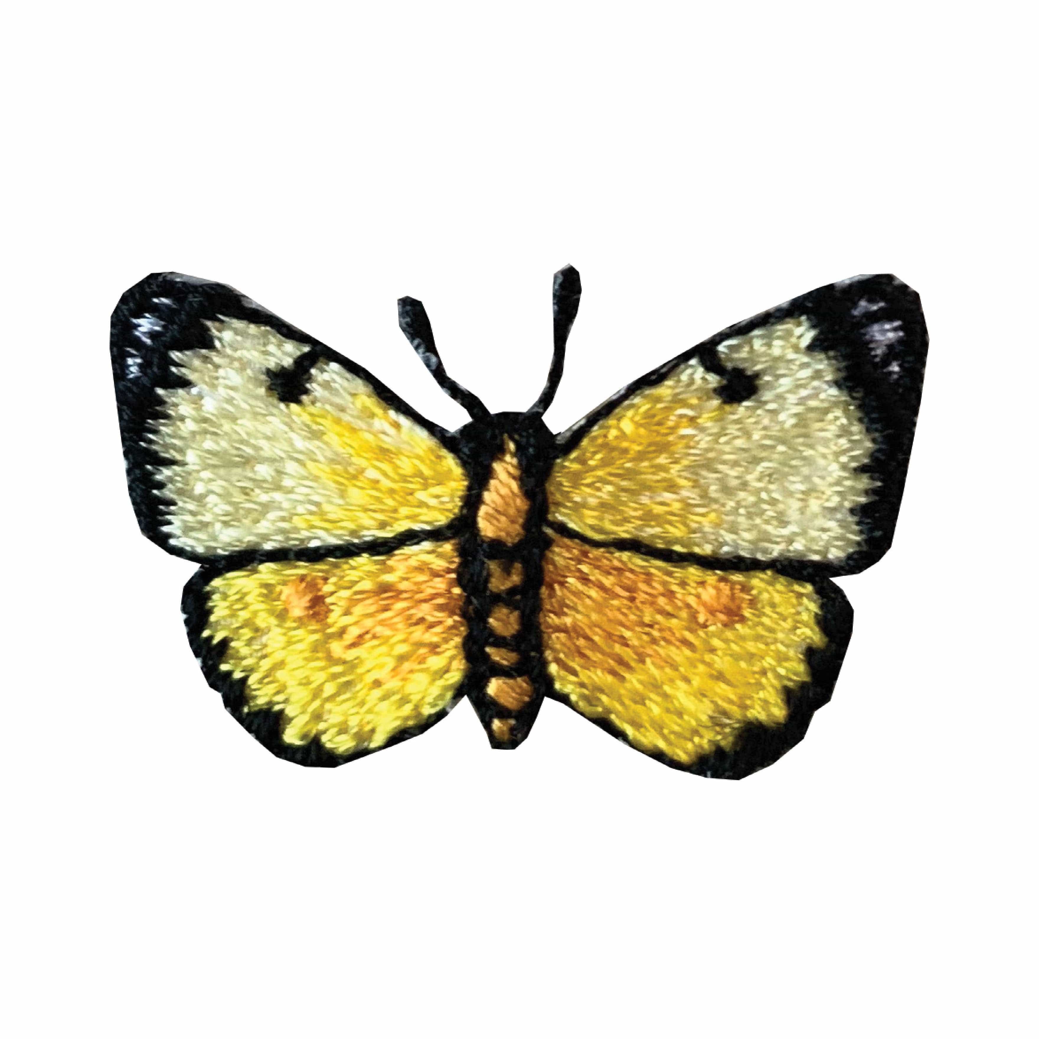 Yellow butterfly embroidery patch